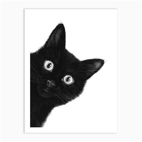 black cat art print by valeriya korenkova fy
