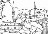 Mosque Drawing Pages Coloring Getcolorings Getdrawings sketch template