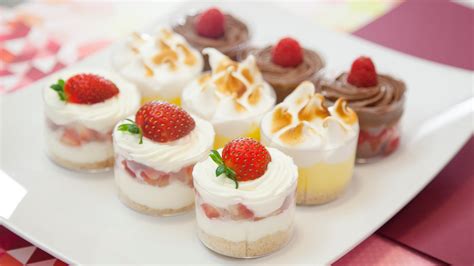 love  mini desserts raspberry brownie strawberry cheesecake  lemon meringue