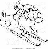Slope Winter Drawing Line Skiing Steep Vector Down Man Happy Gnurf sketch template