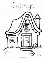 Cottage Coloring Pages House Drawing Printable Cabin Log Outline Kids Color Building Getdrawings Buildings Getcolorings Twistynoodle Built California Usa Noodle sketch template