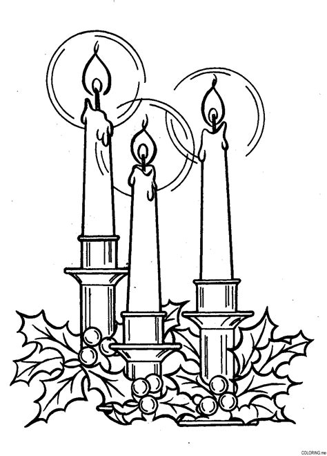 coloring page christmas candles coloringme