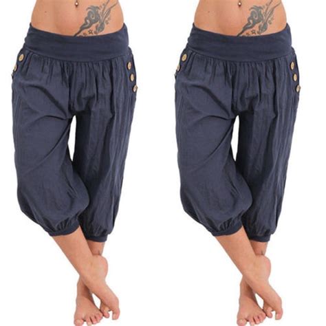 womens mens harem 3 4 pants leggings baggy aladdin boho hippy casual