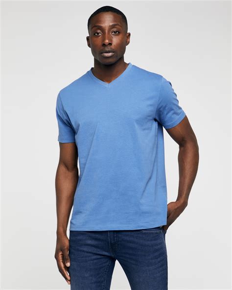 Dunnes Stores Denim Regular Fit V Neck T Shirt