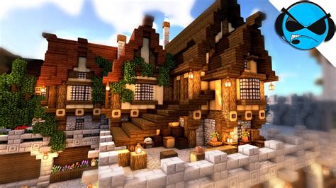 minecraft   build  large medieval house tutorial youtube