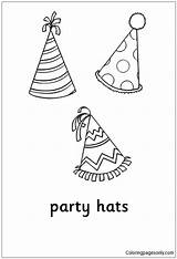 Pages Party Hats Coloring sketch template