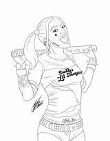 Harley Quinn Coloring Pages Line Margot Colouring Joker Robbie Printable Choose Board Drawing Adult Girl sketch template