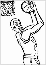 Basketball Coloring Kids Pages Children Funny Printable Coloriage Justcolor sketch template