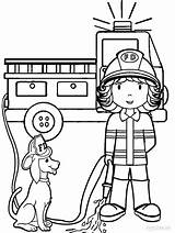 Coloring Pages Fireman Preschool Firefighter Fire Printable Sheets Truck Woman Dog Cool2bkids sketch template