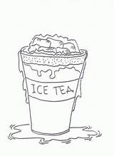 Tea Iced Coloring Pages Ice Drawing Color Sheet Drink Sheets Dunk Paintingvalley sketch template