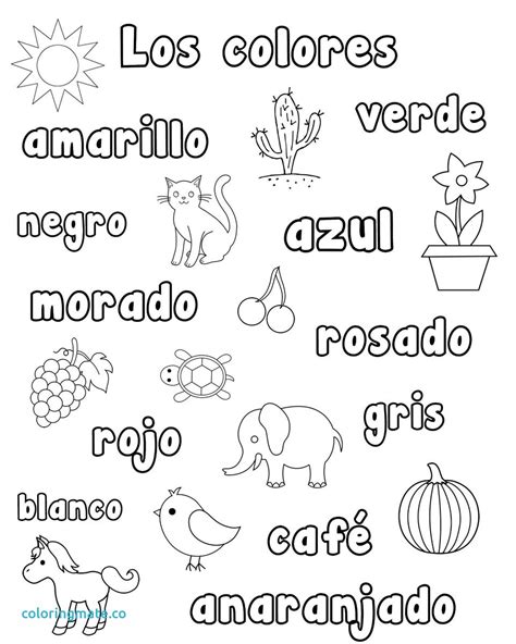 spanish color  number  printable printable word searches
