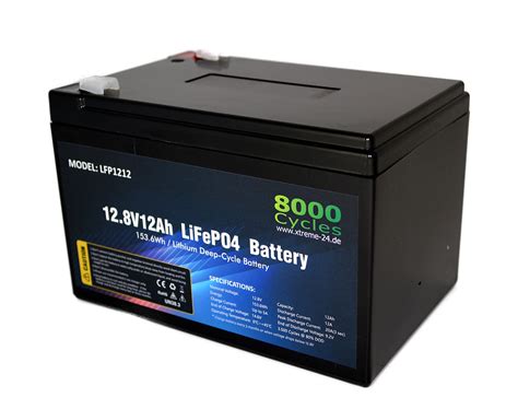lifepo  ah lithium eisenphosphat akkumulator mit batteriemanagementsystem cycles
