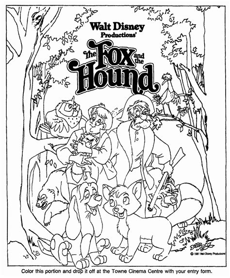 fox   hound coloring pages  coloring pages  kids