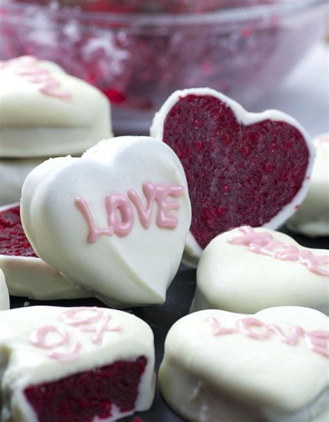 Red Velvet Cake Valentines Hearts Cute Valentines Day Dessert Recipe