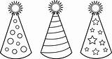 Party Hats Coloring Clip Birthday Color Childrens Sweetclipart sketch template