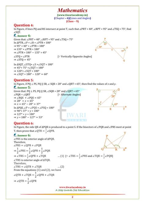 Free Ncert Solutions For Class 9 Maths Chapter 6 In Pdf Download