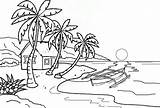 Mewarnai Pemandangan Pantai Terbaru Objek sketch template