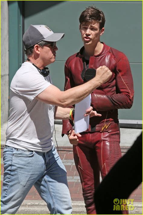 grant gustin suits up on the flash set in vancouver photo 4116053