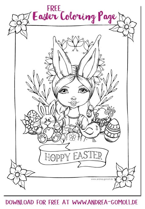 printable hoppy easter coloring page  easter planner pages