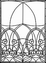 Glass Stained Coloring Window Pages Template Windows Dover Adults Book Nouveau Clipart Deco Printable Publications Adult Books Templates Easy Beast sketch template