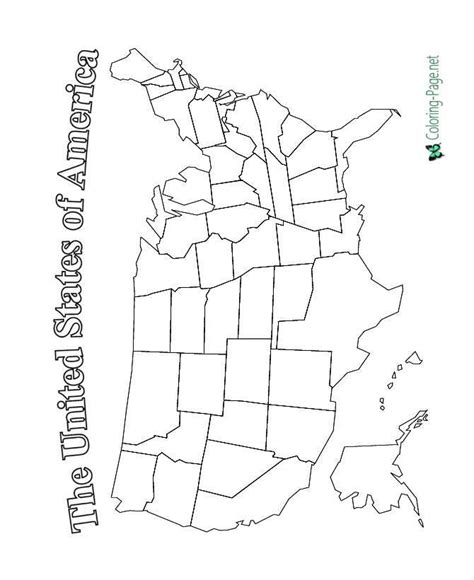 united states map coloring page
