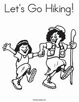 Hiking Coloring Go Worksheet Girl Hold Let Adventure Fun Mom Bridging Hand Going Brownies Lets Scout Off Twistynoodle Daisy Noodle sketch template