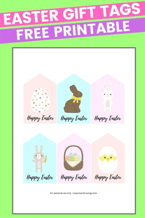 printable easter tags  colorful designs