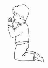 Coloring Praying Boy Pages Printable Drawing sketch template