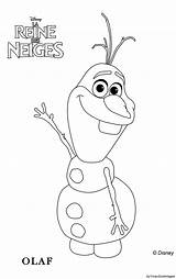 Olaf Reine Neiges Neige Bonhomme Coloriages Personnages sketch template