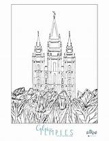 Coloring Temple Lds Thirdhour Bountiful sketch template