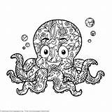 Octopus Zentangle sketch template