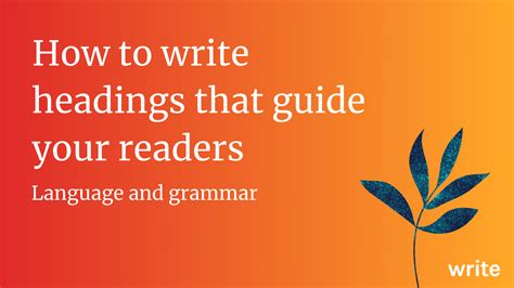 write headings  guide  readers