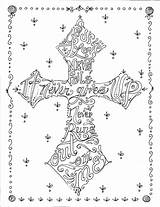 Religious Crosses Kreuze Christlicher Malbuch Farbe Kunst Printable Schrift sketch template