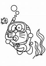 Colorare Doraemon Disegni Buceo Nobita Faciles Websincloud Pianetabambini ésta Diving Cancha Singolarmente sketch template
