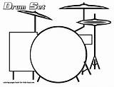 Drum Set Drawing Rock Printable Coloring Roll Shape Drums Easy Pages Silhouette Drawings Kids Music Shapes Simple Outline Clipart Musical sketch template