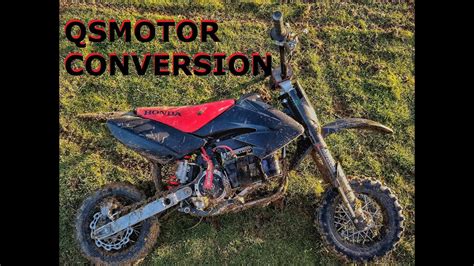 qsmotor electric pit bike conversion update  ride youtube