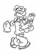 Popeye Coloring Pages Sailor Man Print Holding Swee Pea His Sun Color Zoom Cartoon Characters Boy Spinach Baby Cursor Attribute sketch template
