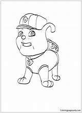 Rubble Paw Coloring Pages Patrol Color Coloringpagesonly Rescue sketch template