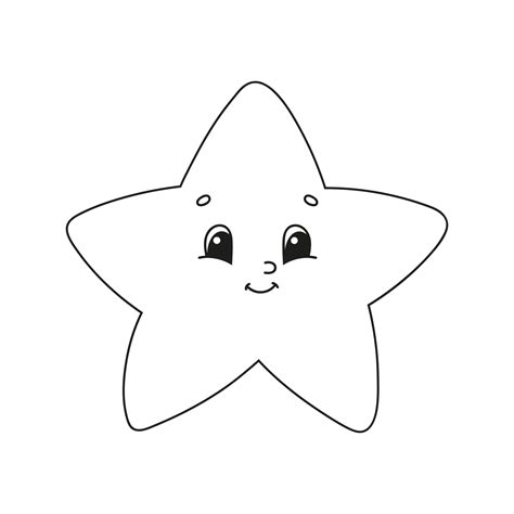 star coloring book  kids cheerful character vector illustration