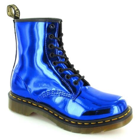 dr martens  womens koram flash metallic ankle boots electric blue womens  scorpio