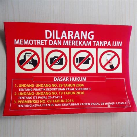 jual stiker larangan memotret dilarang mengambil gambar indonesiashopee indonesia