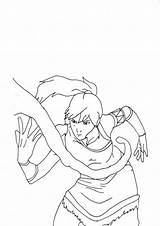 Korra Avatar Coloring Bending Water Awesome Legend Print Size Color sketch template