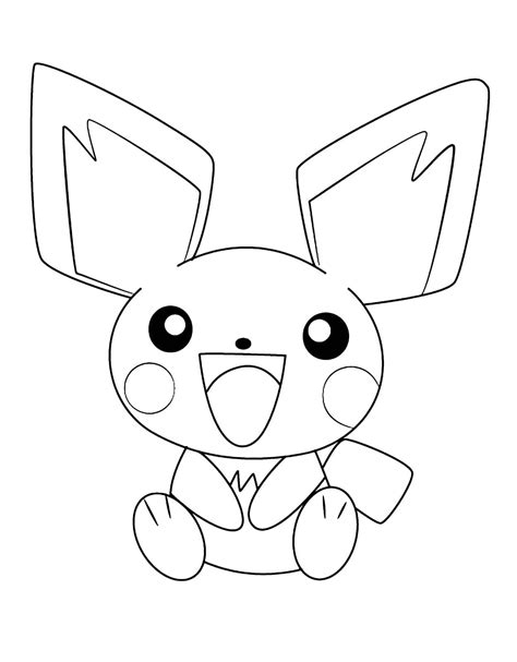 pichu standing coloring page coloringtop