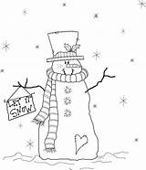 Snowman Primitive Prim Stitchery Celebrate октобар Stamp Holley Digi sketch template