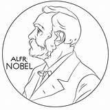 Nobel Coloring Pages Alfred Printable Famous Prize Peace Drawing Medal Supercoloring Scientists Categories sketch template