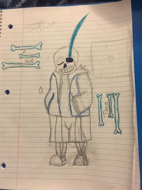 bad time undertale paper sans drawing   creatale chara