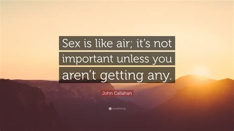 john callahan quote “sex is like air it s not important unless you