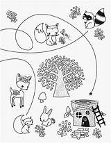 Coloring Woodland Pages Animals Baby Creature Template Kids Coloringhome Popular sketch template