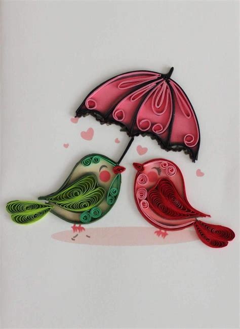 Birds And Umbrella Paper Quilling Jewelry Paper Quilling For Beginners