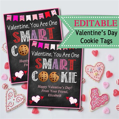 smart cookie printable valentines day tag tidylady
